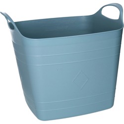 Flexibele emmer - blauw - 15 liter - kunststof - vierkant - 30 x 29 cm - Wasmanden