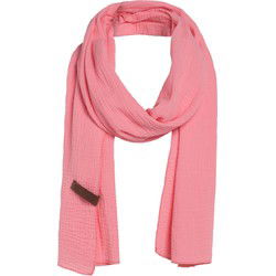 Knit Factory Liv Sjaal Dames - Coral - 200x40 cm - 100% Biologisch katoen