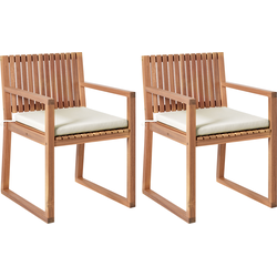 Beliani SASSARI PREMIUM - Tuinstoel-Bruin-FSC® gecertificeerd acaciahout