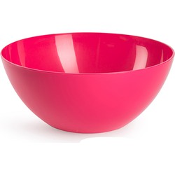 Plasticforte Serveerschaal/saladeschaal - D26 x H12 cm - kunststof - fuchsia roze - Serveerschalen