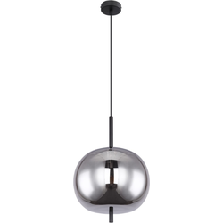 Industriële hanglamp Blacky - L:30cm - E27 - Metaal - Zwart