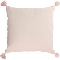 Kave Home - Kussenhoes Eirenne roze katoen en linnen 45 x 45 cm