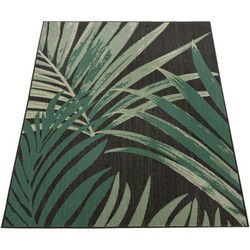 Binnen en Buitenkleed Ostivia - Gebloemd - Zwart - 200x290 cm