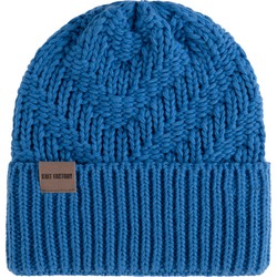 Knit Factory Sally Gebreide Muts Heren & Dames - Big Beanie - Cobalt - One Size - Grof gebreid