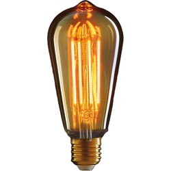 Anna's Collection LED Retro gloeilamp - sfeerlamp/designlamp - oranje glas - 145 x 64 mm - Lamp (bolletje)