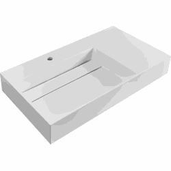 CUSCO - Wastafel - Wit - 90 x 48 cm - Mineraalgietwerk