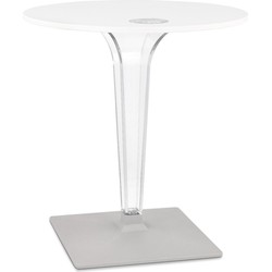 Ronde terrastafel LIMPID wit