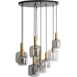 Light & Living - hanglamp - Lekar - brons - glas - grote eettafellamp - E27 - 2949184