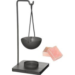 Ideas4seasons Amberblokjes/geurblokjes cadeauset - roos geur - inclusief geurbrander - Geurbranders