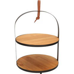 G. Wurm Etagere - 2-laags - bamboe - B21 x H26 x D21 cm - Etageres