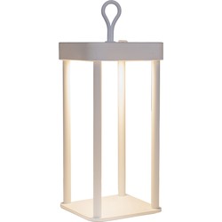 Portable lantaarn 12x12x24 cm wit