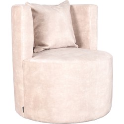 LABEL51 Fauteuil Evy - Naturel - Velours - 65 cm
