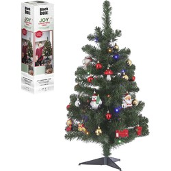 Black Box Trees Joy Kunstkerstboom met 26 Ornamenten en LED Verlichting - H90 x Ø50 cm - Groen