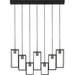 Light&living Hanglamp 7L 84x15x57 cm MARLEY mat zwart-antiek brons