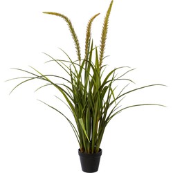 Kopu® Kunstplant Miscanthus 90 cm - 3 pluimen - in zwarte pot