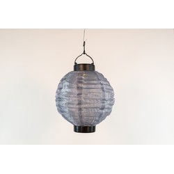 Solar lampion grijs 20 cm led warm wit