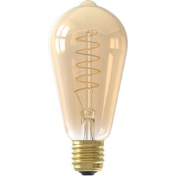LED volglas Flex Filament Rustieklamp 220-240V 3.8W 250lm E27 ST64, Goud 2100K Dimbaar - Calex