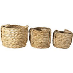 Clayre & Eef Opbergmand Set van 3 Bruin Stro