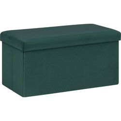 Atmosphera Poef/hocker - Opvouwbaar - smaragd groen - 76 x 38 x 38 cm - Poefs