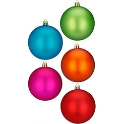 Inge Christmas Kleine kerstballen van kunststof - 26x - gekleurd- 4 cm - Kerstbal
