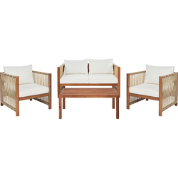 Beliani ANTRIA - Loungeset-Lichte houtkleur-Acaciahout