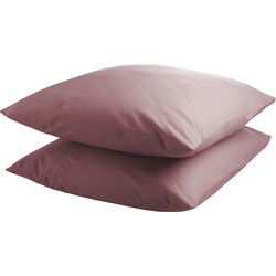 DoubleDry Kussensloop 2 stuks - 100% natuurlijk katoen - 2x 60x70 - oud roze