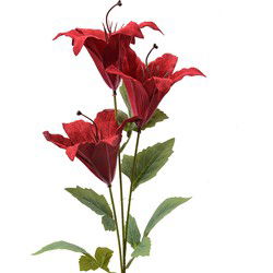 Clayre & Eef Kunstbloem Rood Kunststof