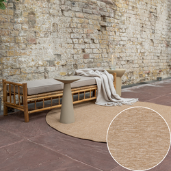 Rond Jute buitenkleed Naturel Uni Beige - Polypropyleen
