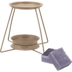Amberblokjes/geurblokjes cadeauset - lavendel geur - inclusief geurbrander - Geurbranders