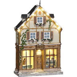 LuVille Kerstdorp Miniatuur Bakkerij - L17 x B7 x H27 cm