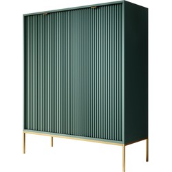 Meubella - Dressoir Navil 2 - Groen - 104 cm - Hoog