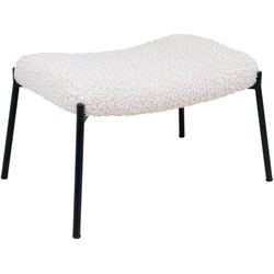 Glasgow Footrest - Footrest in white artificial lambskin with black legs