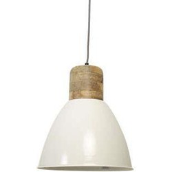 Hanglamp Ismay - hout naturel/wit - Ø31xH42 cm - Light & Living