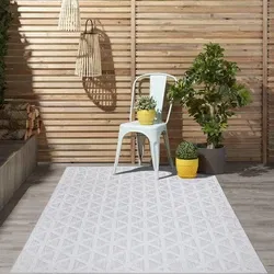 Caprenia Buitenkleed Zilver vloerkleed - Indoor & Outdoor - 120 X 170 CM