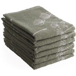 DoubleDry Luxe Keukendoek -  6 stuks - 50x50 - dandelion - oud groen