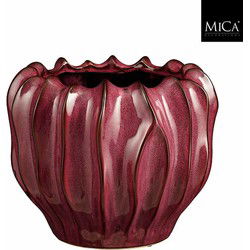 Mica Decorations Bloempot Thom - 27.5x27.5x22 cm - Keramiek - Paars
