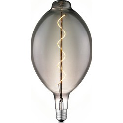 Edison Vintage LED filament lichtbron Carbon - Rook - Ovaal - Retro LED lamp - 18/18/33cm - geschikt voor E27 fitting - Dimbaar - 4W 100lm 1800K - warm wit licht