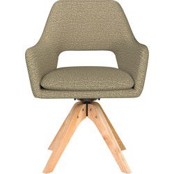 Eetkamerstoel Mos Groen Houten Swivel - Giga Meubel