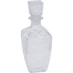Glazen decoratie fles/karaf 750 ml/9,5 x 25 cm voor water of likeuren - Whiskeykaraffen