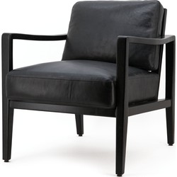 fauteuil olaf leder zwart 77 x 68 x 78 