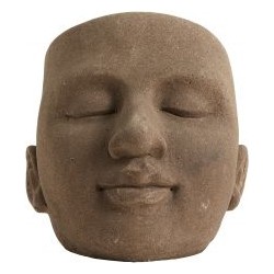 Nordal KOTLIN face bloempot bruin | Ø22 x H23 cm