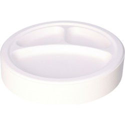 DEPA fondue/gourmet borden - 50x - 3-vaks - wit - D26 cm - Gourmetborden