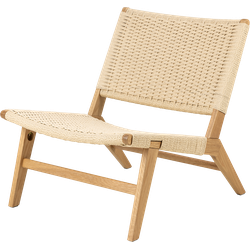 William houten fauteuil beige - met gewoven zitting