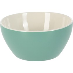 Excellent Houseware Soepkommen/schaaltjes - Acapulco - porselein - D14 x H6.5 cm - groen - Kommetjes