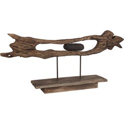 Decoratie | hout | bruin | 84x16x (h)40 cm