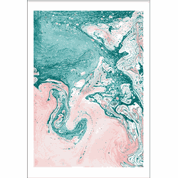 Turquoise Meets Pink Marble (21x29,7cm)