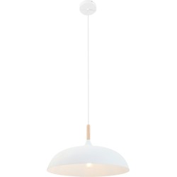 Mexlite - hanglamp - Bjorr - wit - hout metaal - Ø 45cm - E27 - 7731W