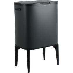Luzzo® New York Push Prullenbak Afvalscheiding 2 Vakken - Afvalscheidingsprullenbak 18 ltr - Grijs
