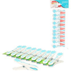 Concorde wasknijpers - 20x - blauw - kunststof - 8 cm - Knijpers