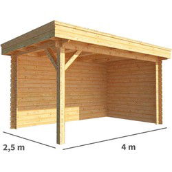 Overkapping Lisa 400 cm bij 250 cm diep Plat dak